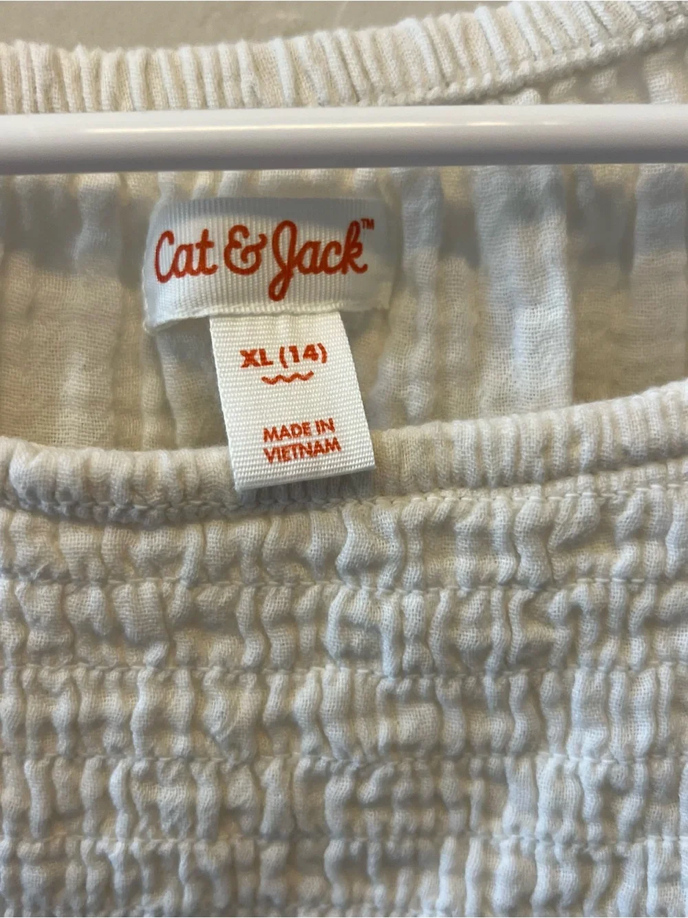 Target Cat & Jack White Smocked Peasant Top